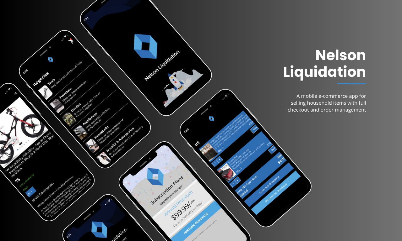 Nelson Liquidation – Resale & E-Commerce App Screenshot